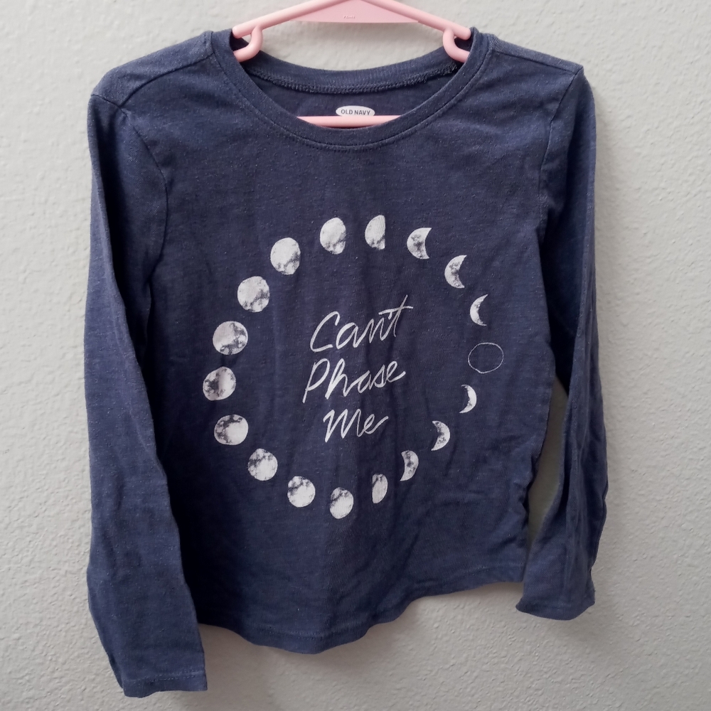 Navy Blue Long Sleeve Kids Shirt - "Can't Phase Me" by Old Navy Moon Phases